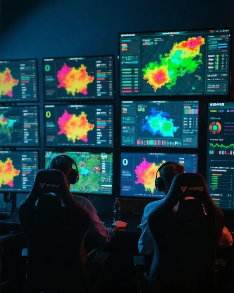 Team analyzing esports data